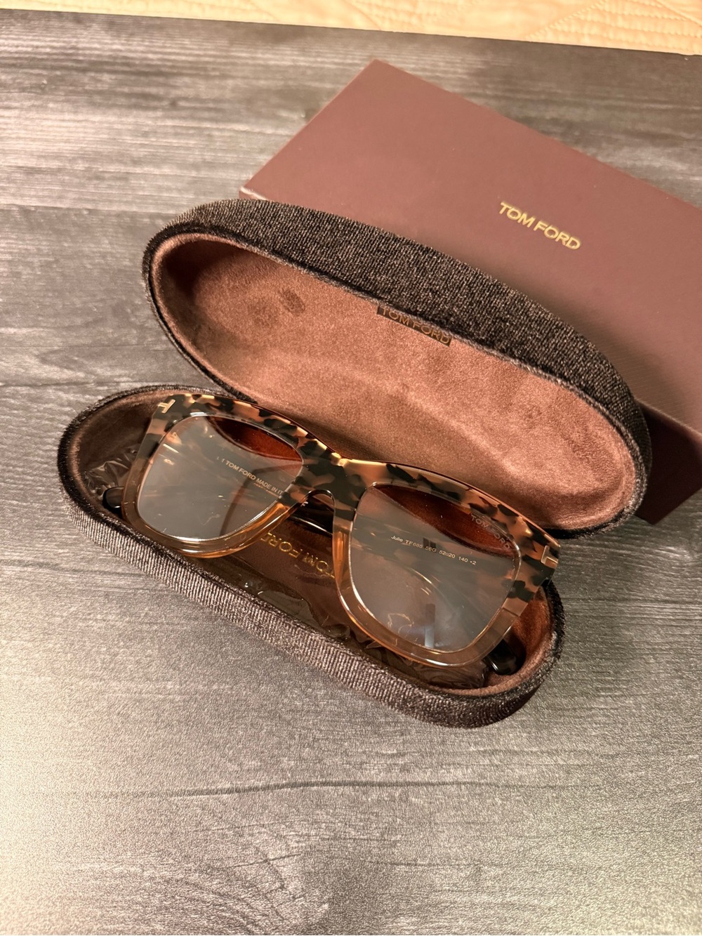 Tom Ford Tortoiseshell Brown Sunglasses with Branded Zip Case